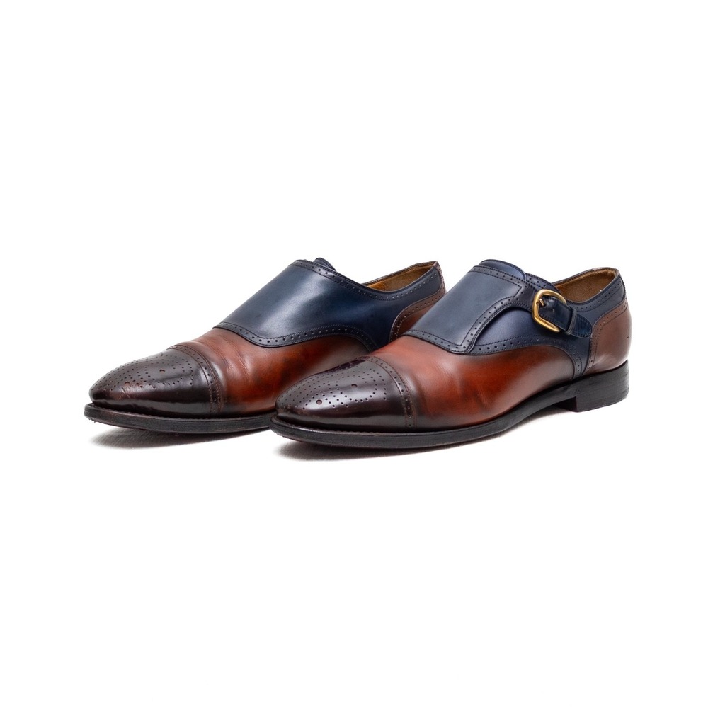 Gucci Men's 5 Tone Leather Monk Strap Brogue Cap Toe Dress Shoes UK 8.5 / US 9 - Picture 8 of 15